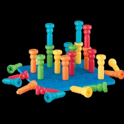 lauri Tall-Stackers™ Pegs & Pegboard Set< Building Toys