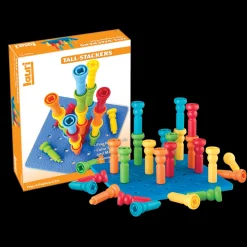 lauri Tall-Stackers™ Pegs & Pegboard Set< Building Toys